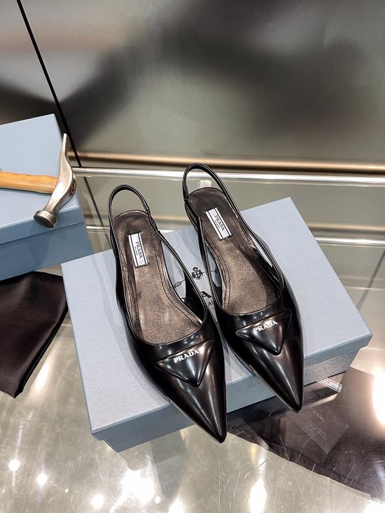 Prada Classic Leather Pointed Toe Casual Dress Shoes