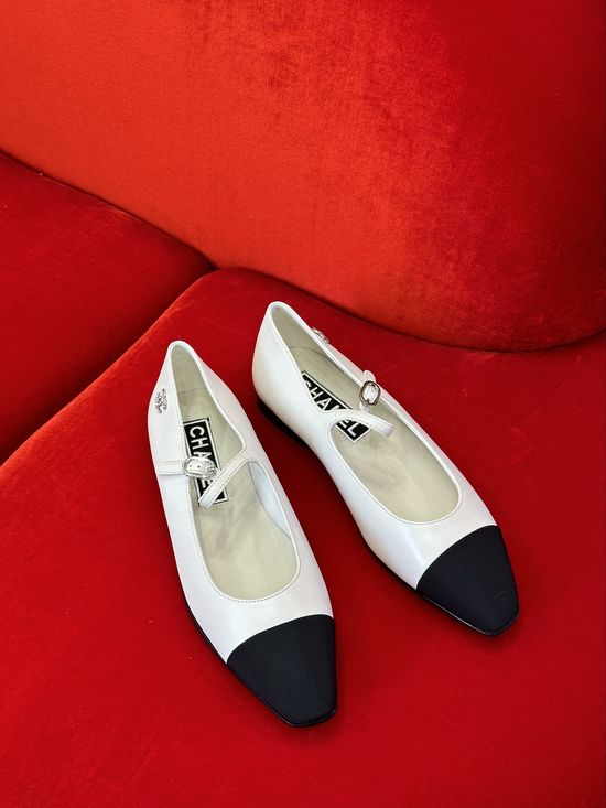 Chanel Color Block Mary Jane Shoes with Leather Sole