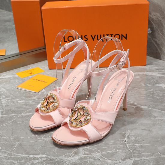 Louis Vuitton Elegant Silk High Heel Dress Sandals
