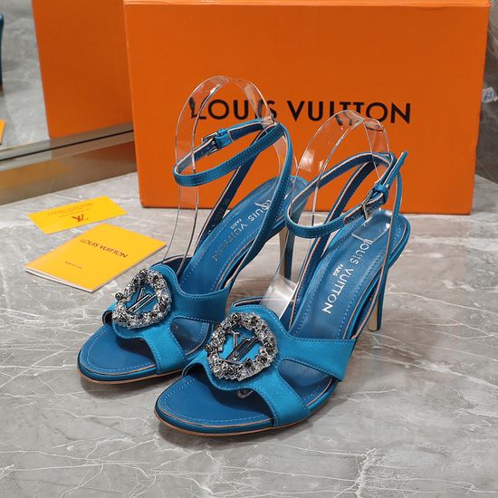 Louis Vuitton Elegant Silk High Heel Dress Sandals