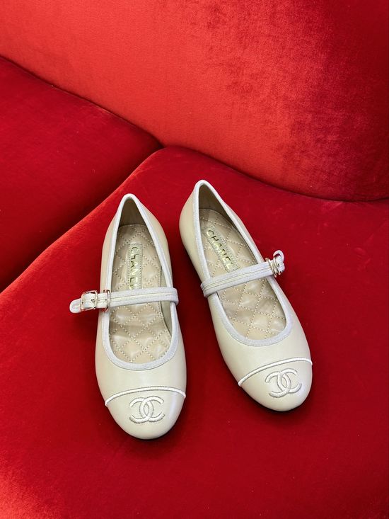 Chanel Classic Round Toe Leather Mary Jane Flats