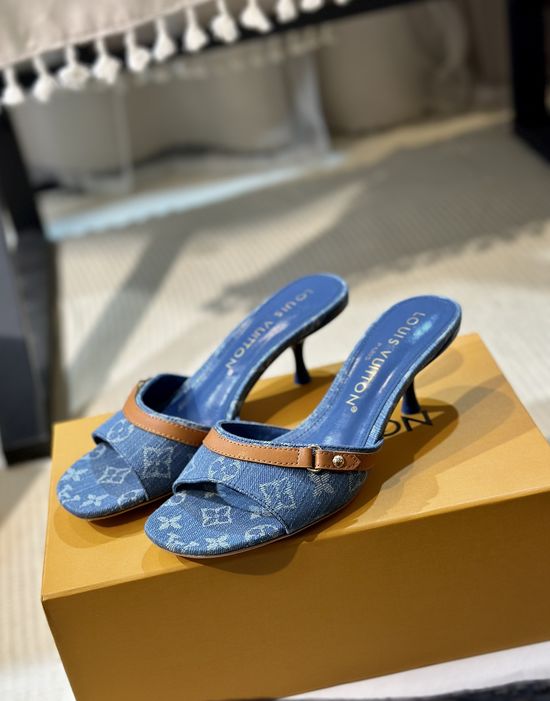 Louis Vuitton Exquisite Embroidered Comfy Lined Heeled Shoes