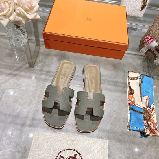 Hermes Calfskin Casual Slides Soft Comfortable Daily Wear Footwear