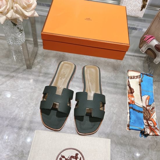 Hermes Calfskin Casual Slides Soft Comfortable Daily Wear Footwear