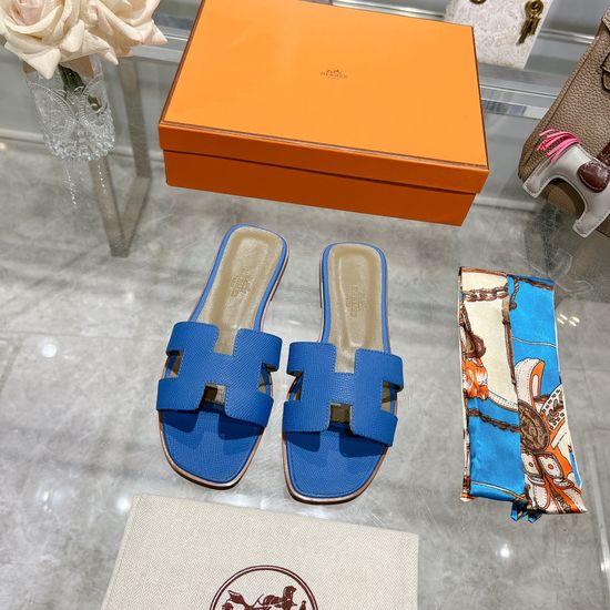 Hermes Calfskin Casual Slides Soft Comfortable Daily Wear Footwear