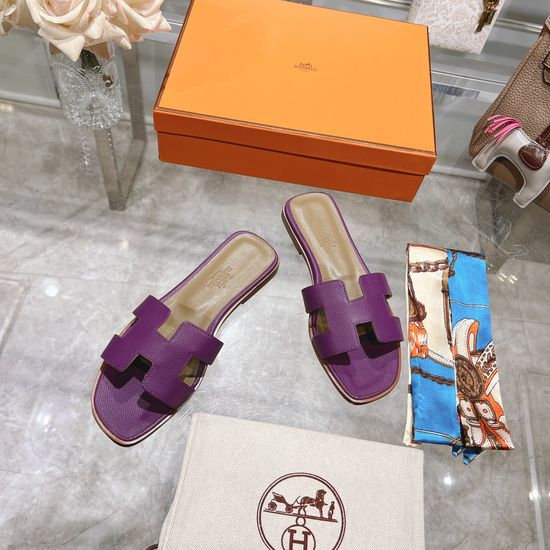 Hermes Calfskin Casual Slides Soft Comfortable Daily Wear Footwear