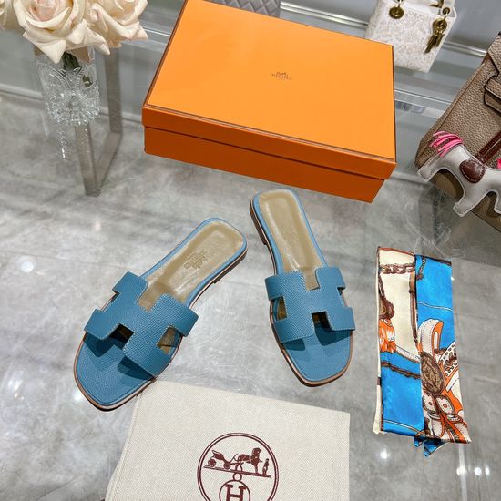 Hermes Calfskin Casual Slides Soft Comfortable Daily Wear Footwear