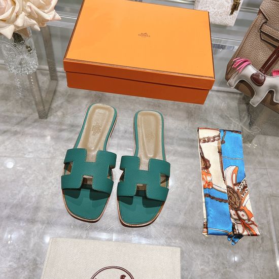 Hermes Calfskin Casual Slides Soft Comfortable Daily Wear Footwear