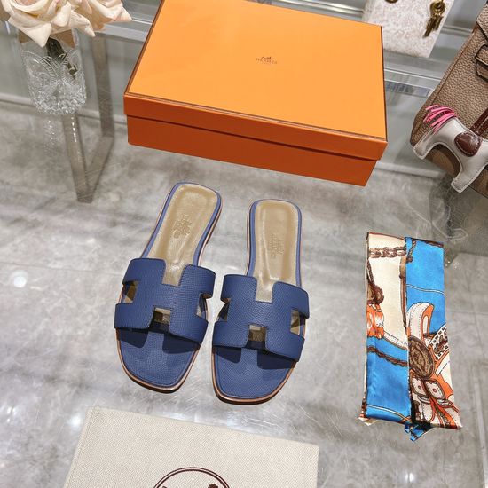 Hermes Calfskin Casual Slides Soft Comfortable Daily Wear Footwear