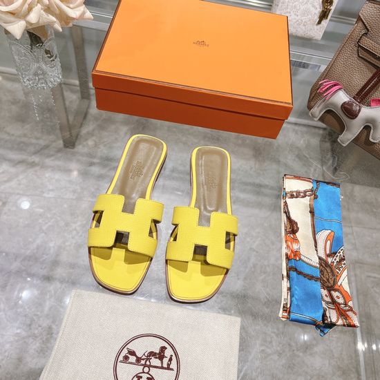 Hermes Calfskin Casual Slides Soft Comfortable Daily Wear Footwear