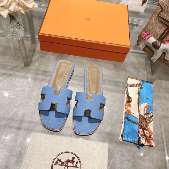 Hermes Calfskin Casual Slides Soft Comfortable Daily Wear Footwear