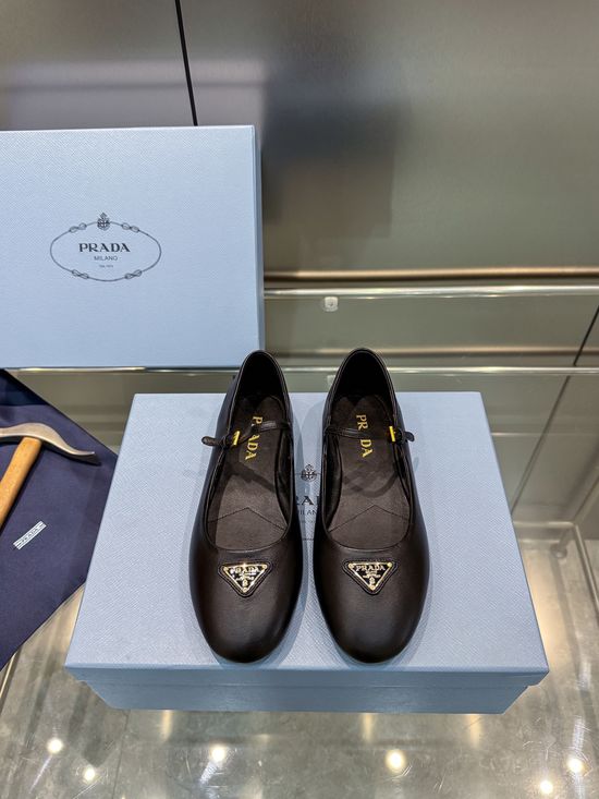 Prada Comfort Mary Jane Ballet Flats With Round Toe