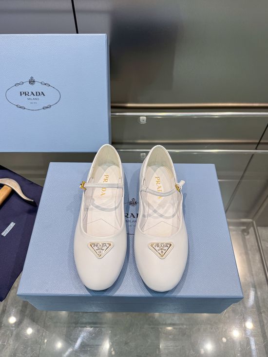 Prada Comfort Mary Jane Ballet Flats With Round Toe