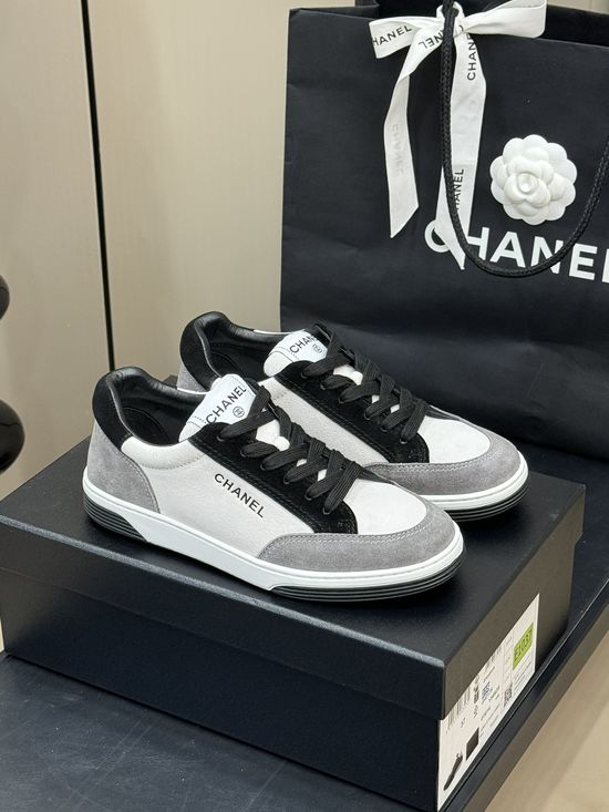 Chanel Suede Color Block Casual Skate Shoes
