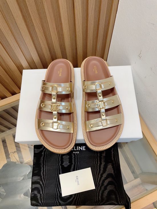 Celine Elevated Casual Slippers with Classic Logo Accent