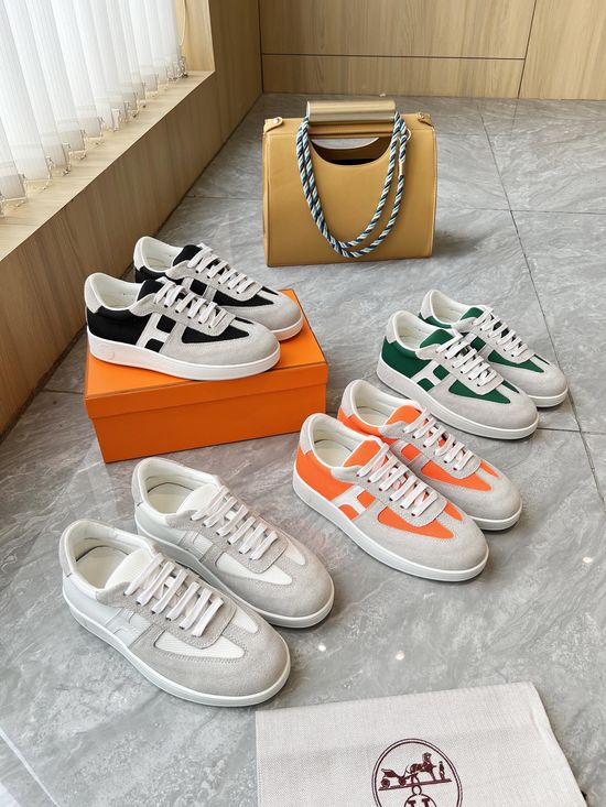 Hermes Breathable Mesh Lace-Up Flat Casual Walking Sneakers