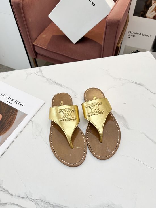 Celine Cowhide Embossed Logo Toe Separator Shoes