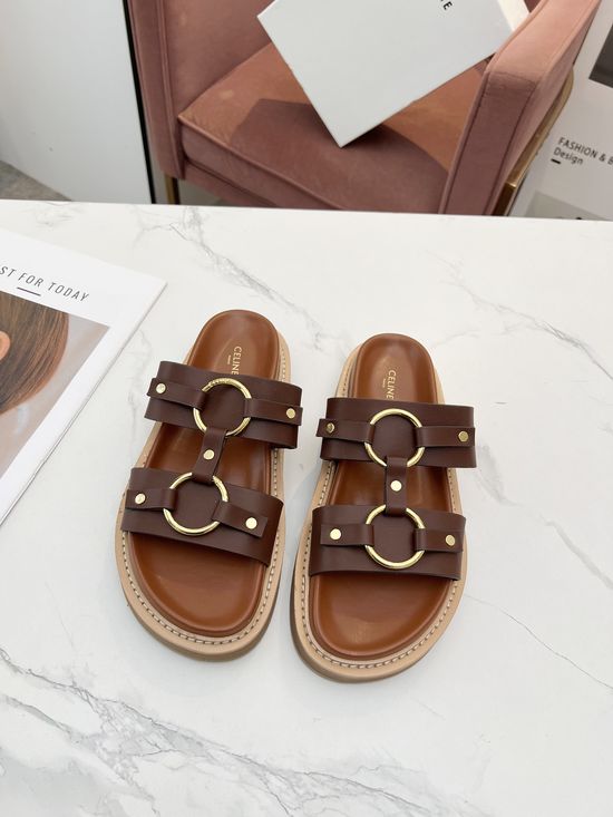 Celine Hardware Buckle Decor Comfortable Casual Sandals