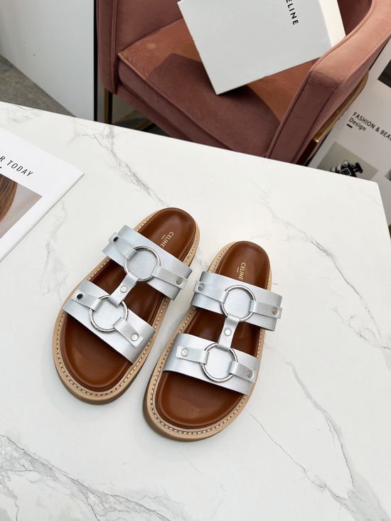 Celine Hardware Buckle Decor Comfortable Casual Sandals