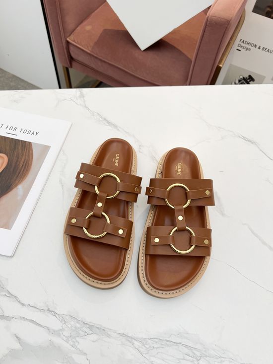 Celine Hardware Buckle Decor Comfortable Casual Sandals