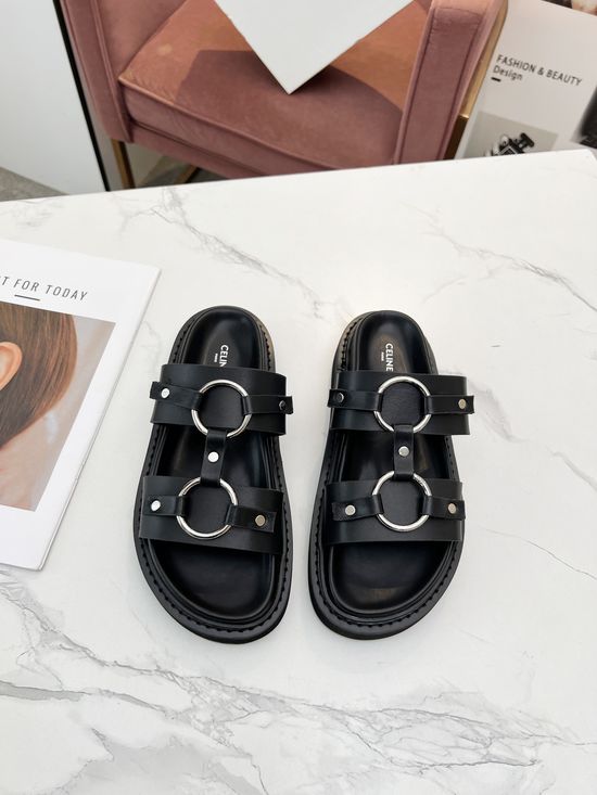 Celine Hardware Buckle Decor Comfortable Casual Sandals