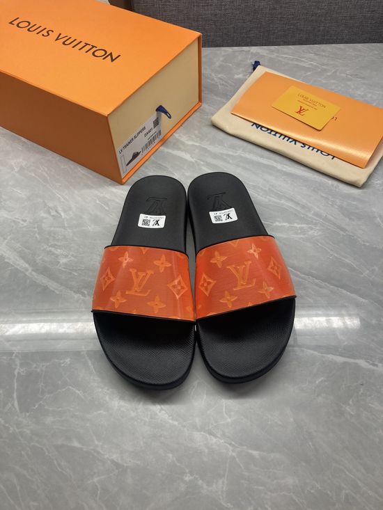 Louis Vuitton Casual Comfort Slip On Slides Durable Sole Daily Wear
