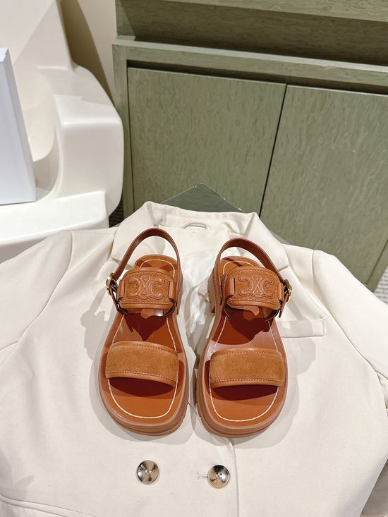 Celine Vintage British Style Flat Casual Slip On Sandals