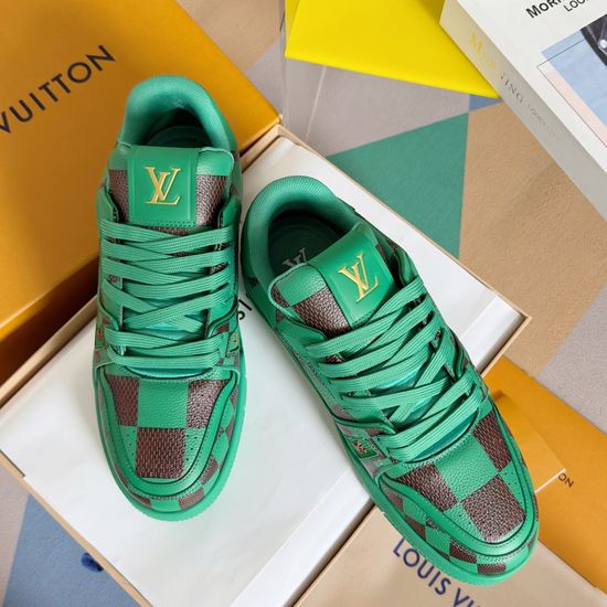Louis Vuitton Embossed Suede Casual Skate Sneakers