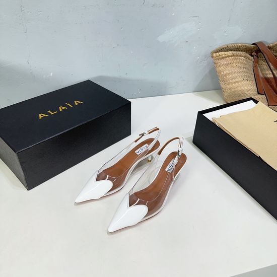 Alaia PVC Heart Kitten Heel Mules with Italian Leather Sole