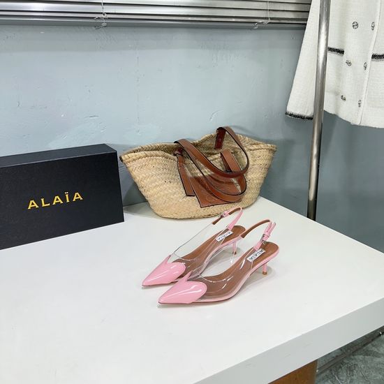 Alaia PVC Heart Kitten Heel Mules with Italian Leather Sole