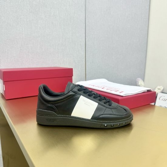 Valentino Studded Leather Lace-Up Sneakers with Punk Flair