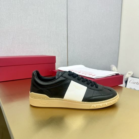 Valentino Studded Leather Lace-Up Sneakers with Punk Flair