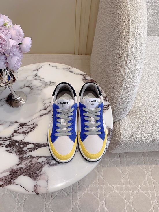 Chanel Color-block Casual Plank Shoes in Leather