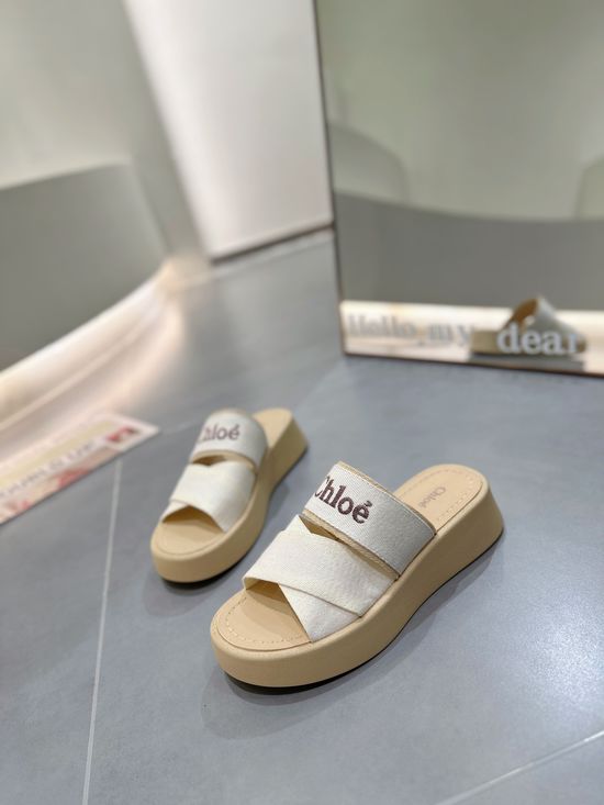 Chloe Embroidered Knit Slippers with Elevated Soles
