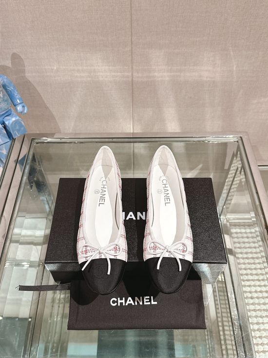 Chanel Quilted Bow Decor Leather Ballet Flats Premium Leather Outsole