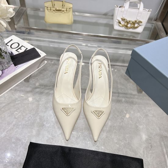 Prada Pointed Toe Patent Leather High Heel Sandals
