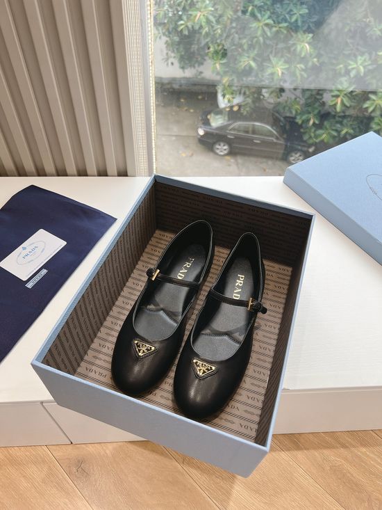 Prada Mary Jane Ballet Flats Thick Sole Comfortable Casual Shoes