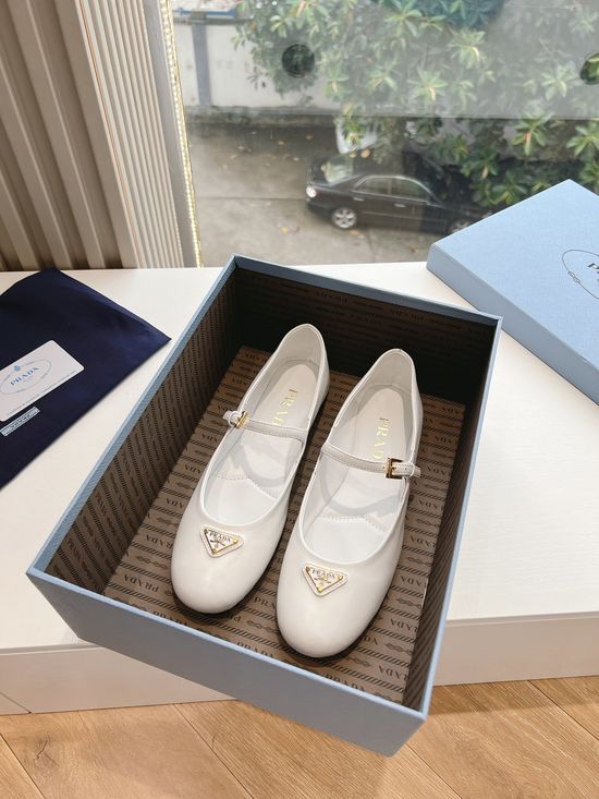 Prada Mary Jane Ballet Flats Thick Sole Comfortable Casual Shoes