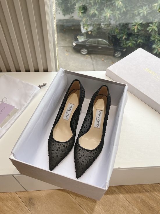 Jimmy Choo Rhinestone Pointed Toe Soft Comfortable Slip On Mules