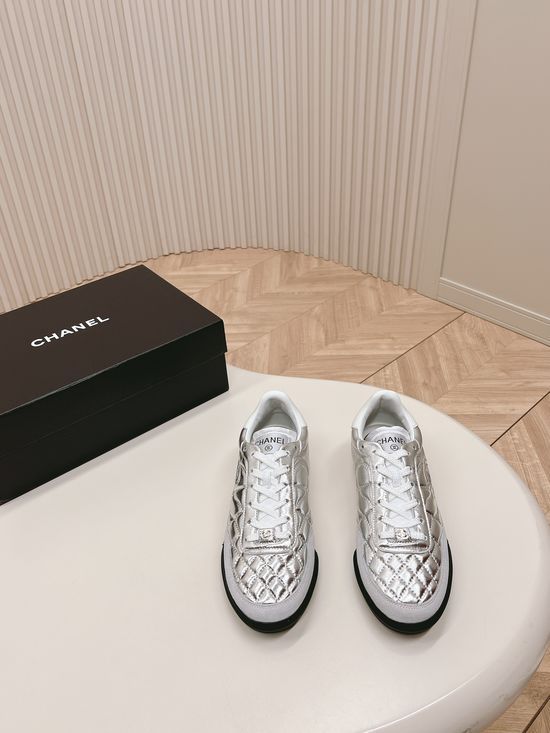 Chanel Quilted Suede Leather Comfortable Casual Sneakers
