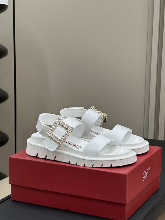 Roger Viver Rhinestone Buckle Platform Sandals With Soft Sole