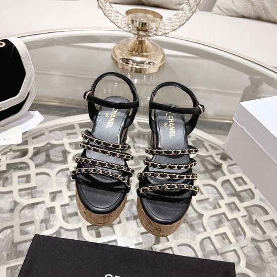 Chanel Rhinestone Chain Decor High Heels Premium Quality