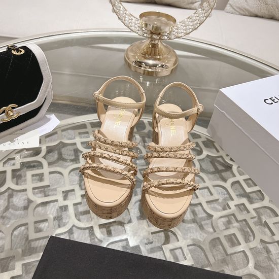Chanel Rhinestone Chain Decor High Heels Premium Quality