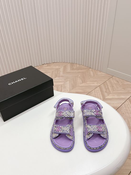 Chanel Quilted Platform Beach Sandals Casual Slides