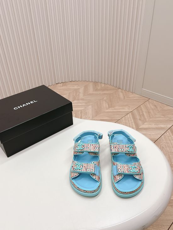 Chanel Quilted Platform Beach Sandals Casual Slides