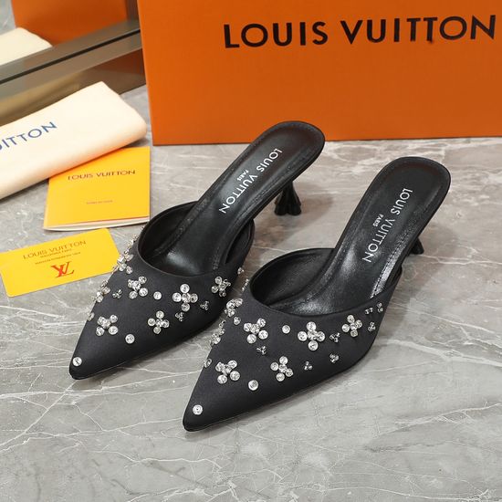 Louis Vuitton Silk Upper Slides with Premium Leather Outsole
