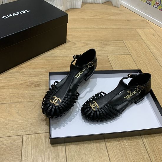 Chanel Vintage Woven Genuine Leather Casual Sandals