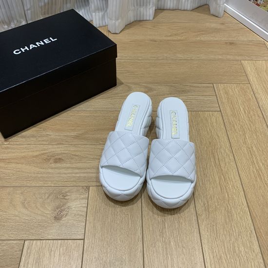 Chanel Peep-toe Platform Slides Comfortable Non-slip Casual Footwear