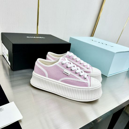 Chanel Cute Retro Canvas Comfortable Platform Slip Ons