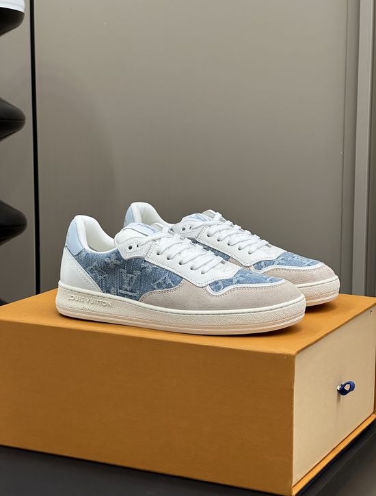Louis Vuitton Color Block Leather Sneakers Nautical Embroidery Lightweight Sole